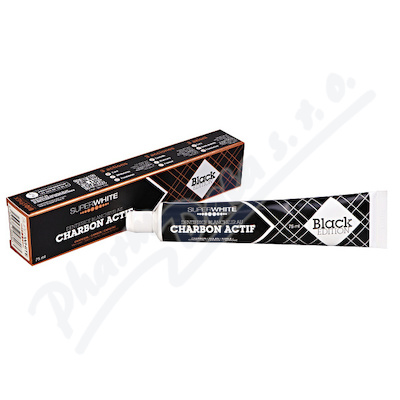 Levně SUPERWHITE zub.pasta bělící s akt.uhlím 75ml
