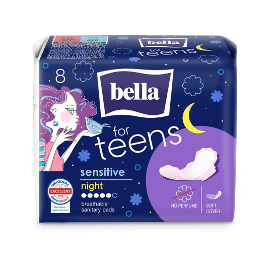 Levně Bella for teens hygieni.vložky Sensitive night 8ks