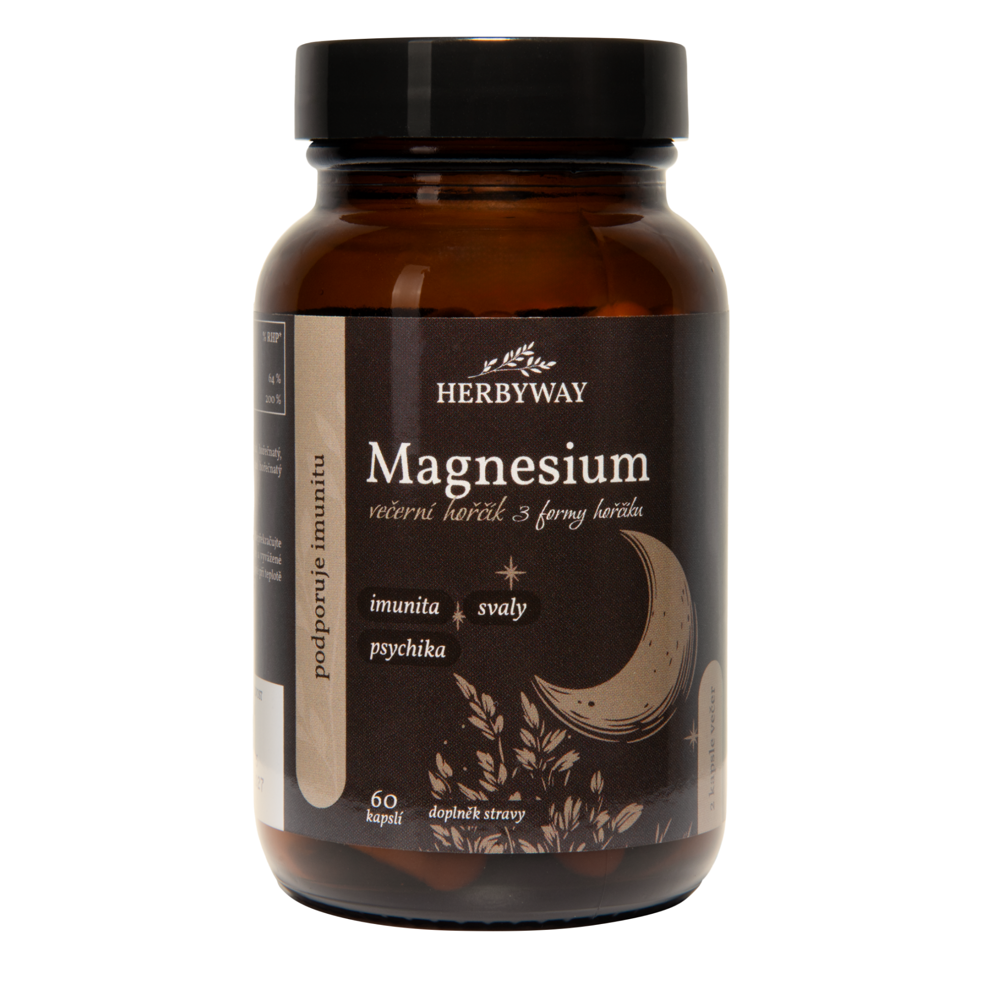 Levně Herbyway Magnesium večerní hořčík 3 formy hořčíku 60 kapslí