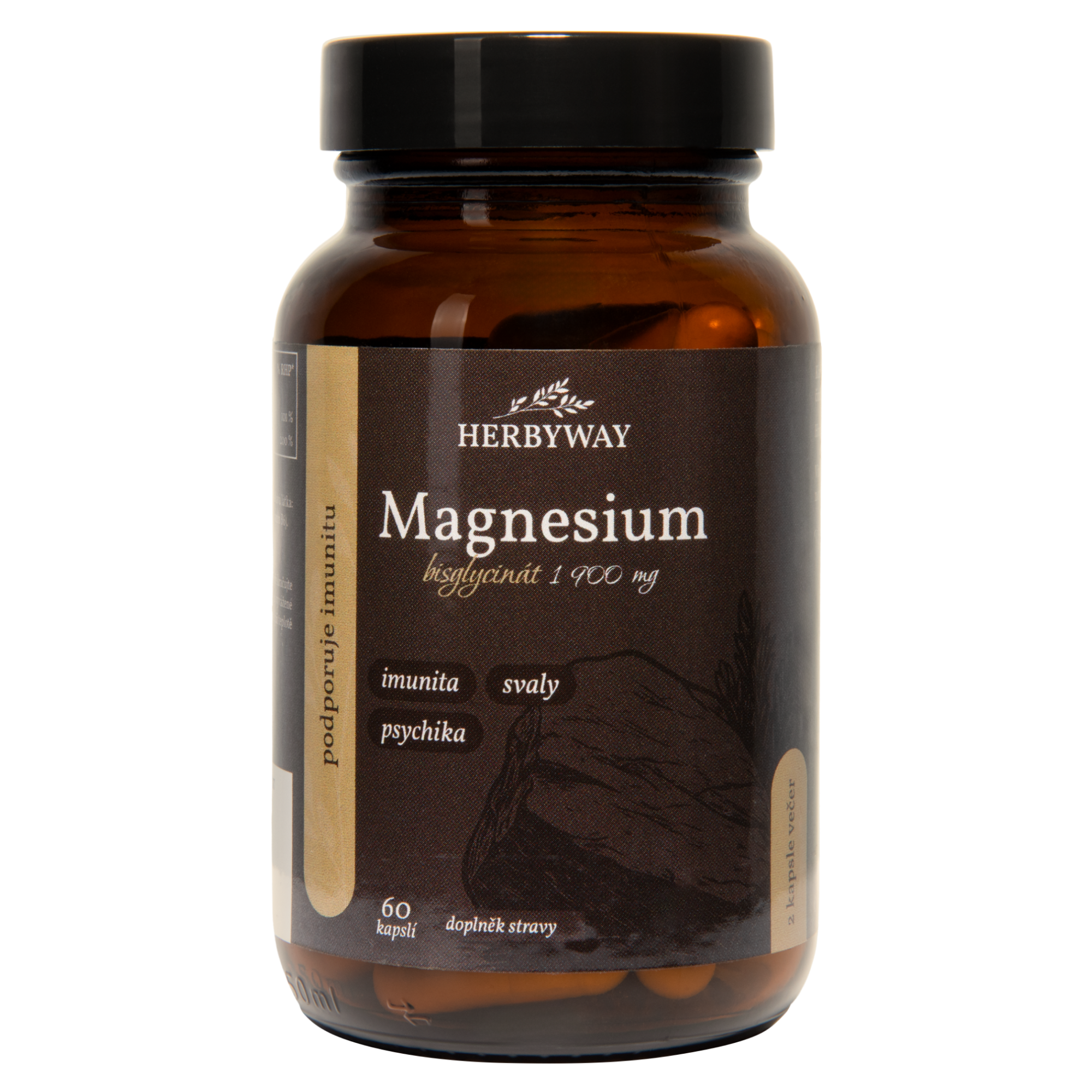 Levně Herbyway Magnesium bisglycinát 1 900 mg 60 kapslí