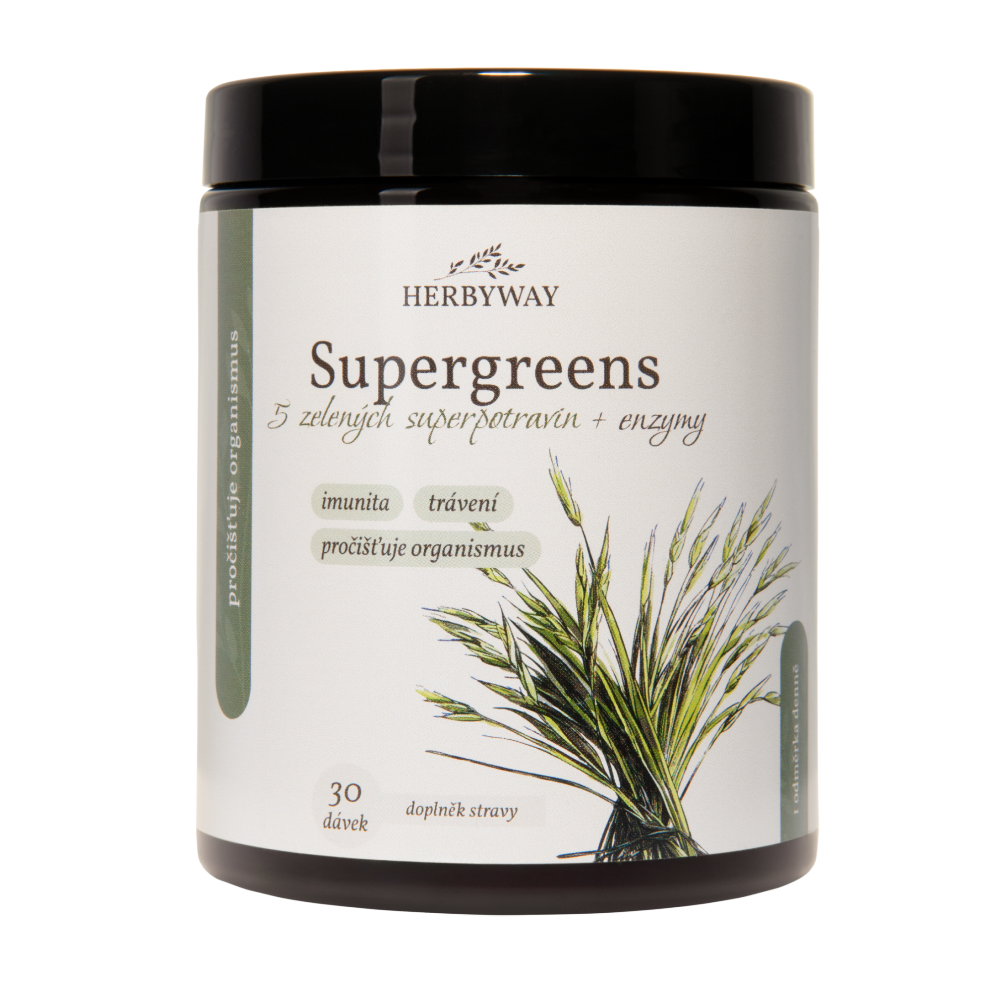 Levně Herbyway Supergreens 5 zelených superpotravin + enzymy