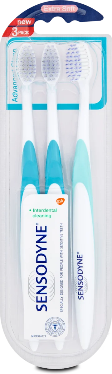Sensodyne Advanced Clean Extra Soft zubní kartáček pro citlivé zuby, triopack