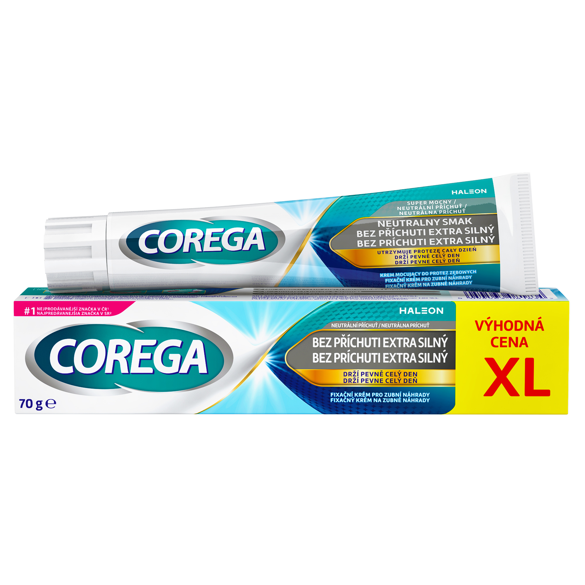 Levně Fixační krém Corega Original XL extra silný pro fixaci zubní náhrady, bez příchuti, 70g