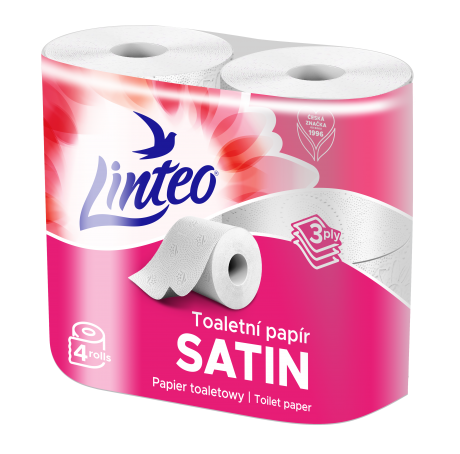 Linteo Toaletní papír SATIN 3vrstvý bílý 4role