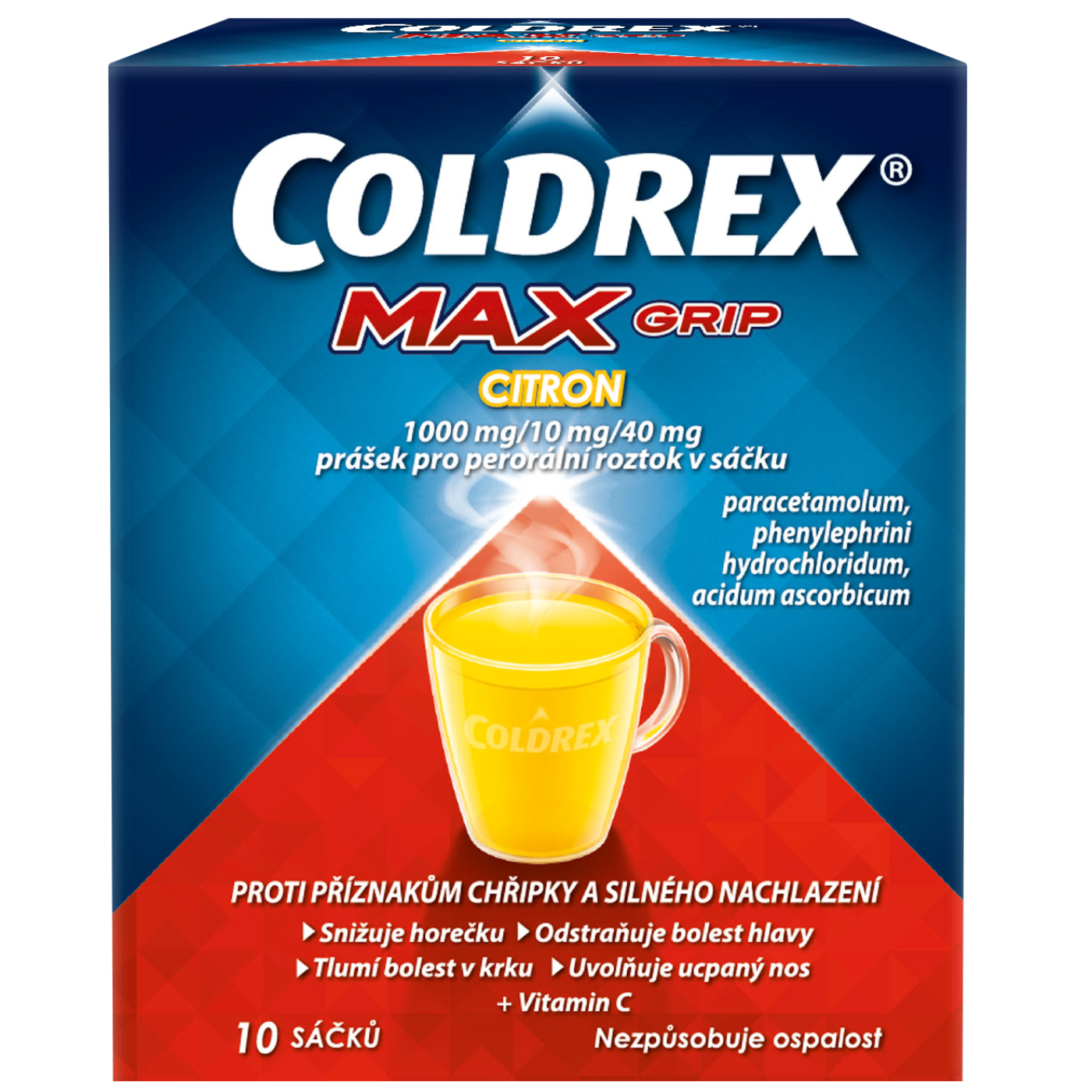 COLDREX MAXGRIP CITRON POR 1000MG/10MG/40MG POR PLV SOL SCC 10 I koupíte na MojeLékárna.cz