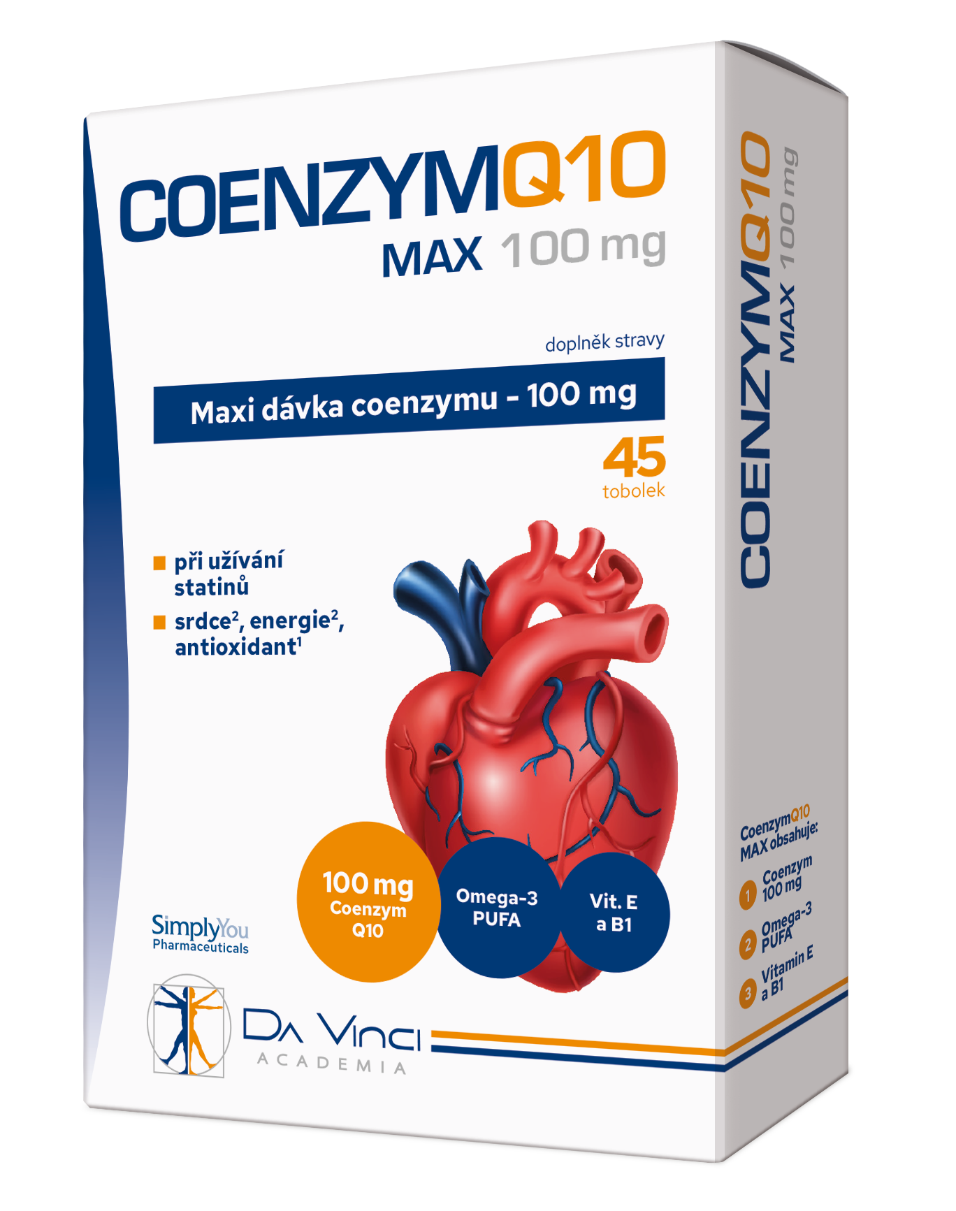 Coenzym Q10 Max 100mg Da Vinci Academia tob.45 koupíte na MojeLékárna.cz