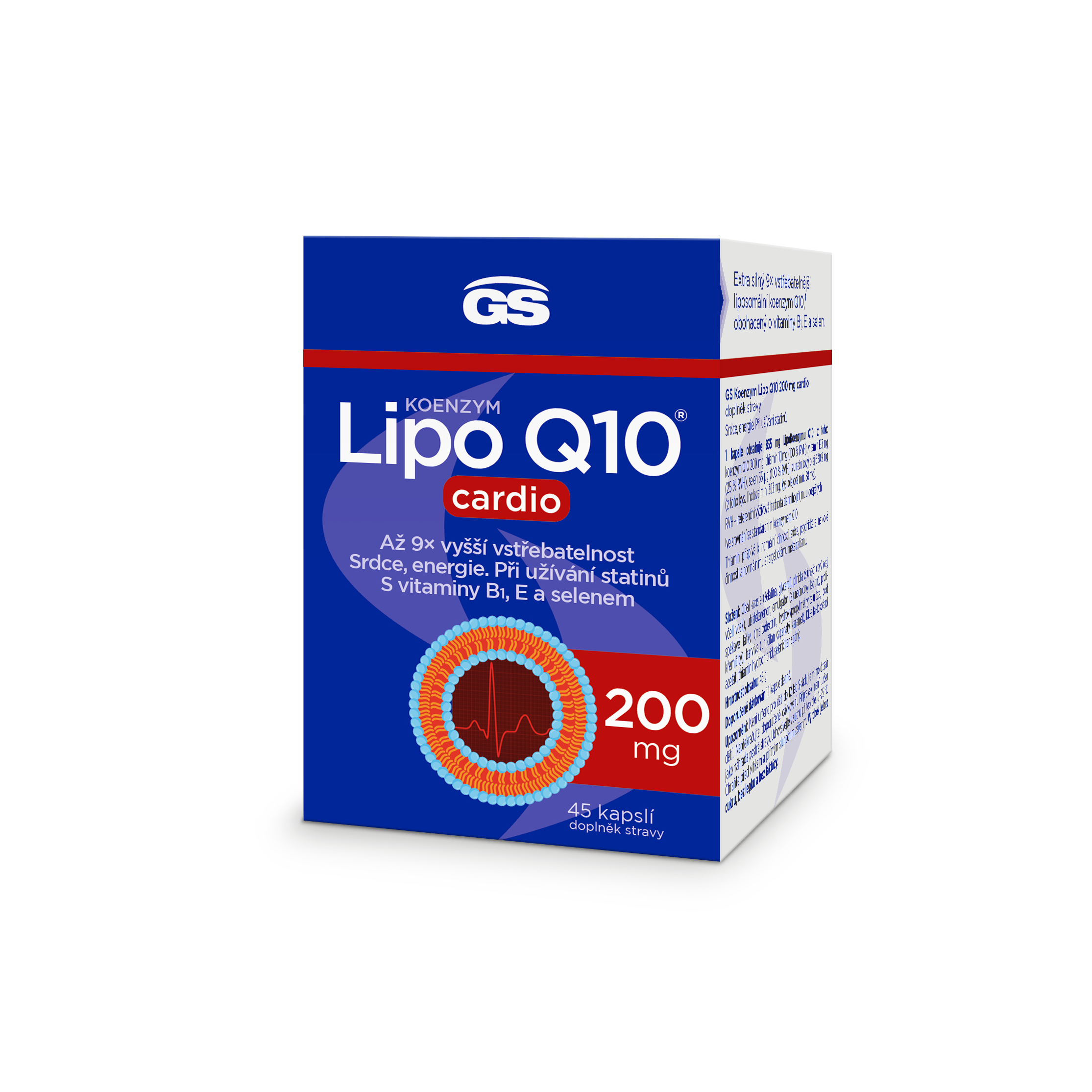 GS Koenzym Lipo Q10 Cardio 200mg cps.45 koupíte na MojeLékárna.cz