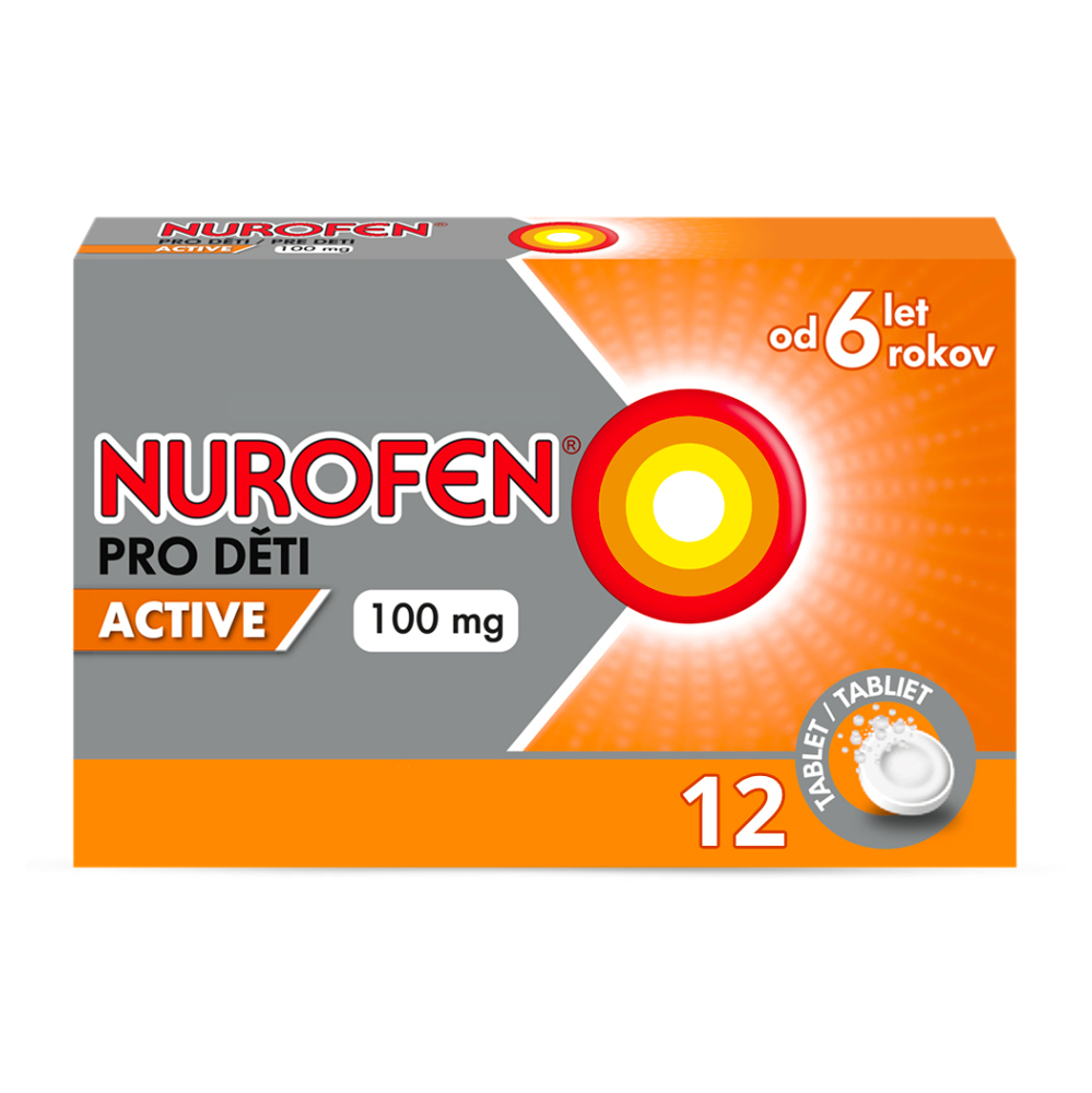 NUROFEN PRO DĚTI ACTIVE POR 100MG POR TBL DIS 12 koupíte na MojeLékárna.cz