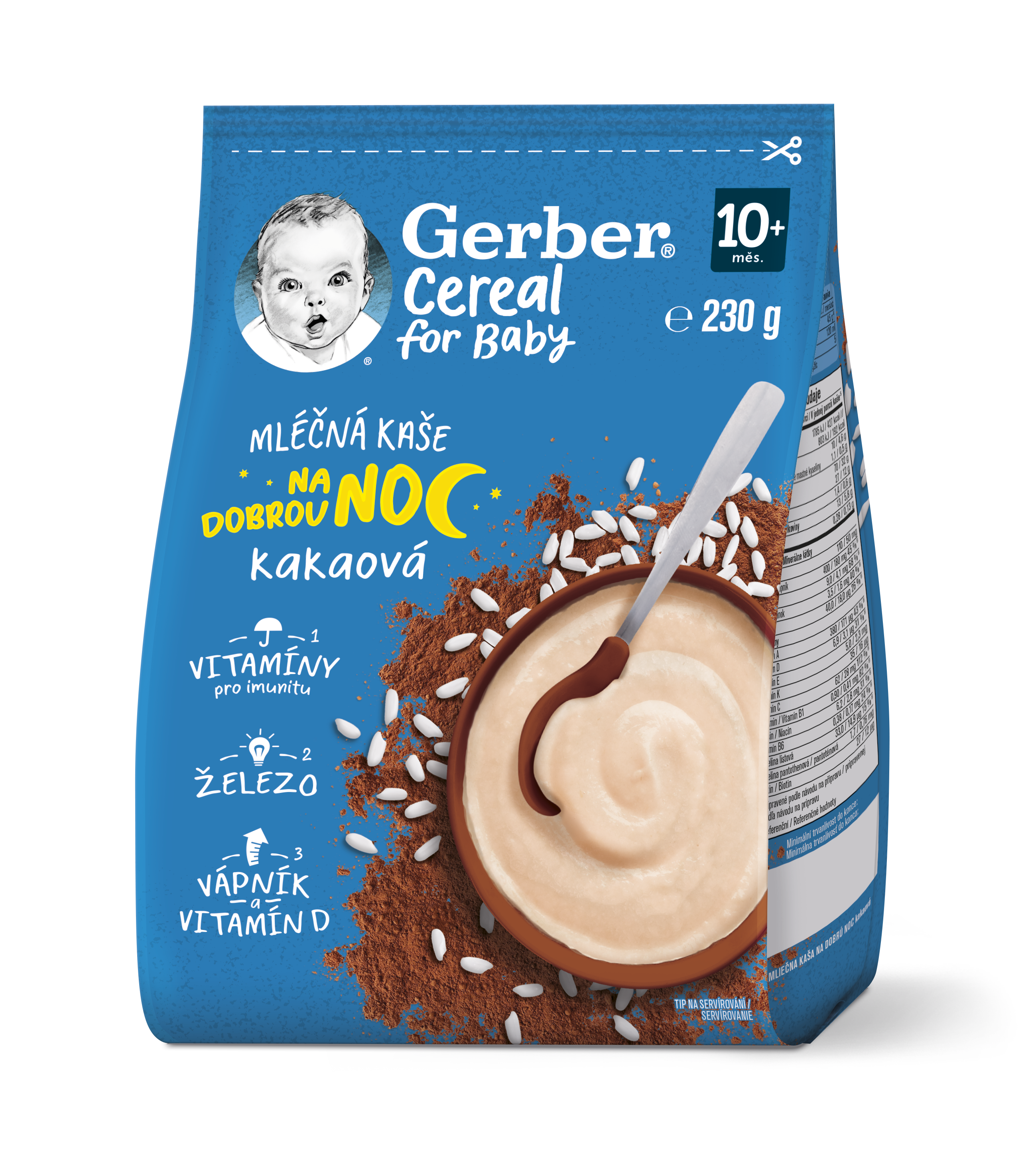 Gerber Cereal Ml.kaše na dobr.noc kakao 230g 10m+ koupíte na MojeLékárna.cz