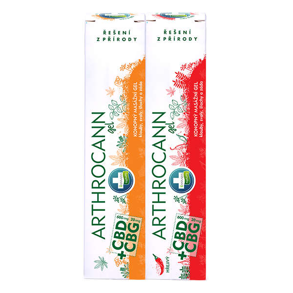 Arthrocann CBD gel+Arthrocann hřej.CBDgel 2x75ml