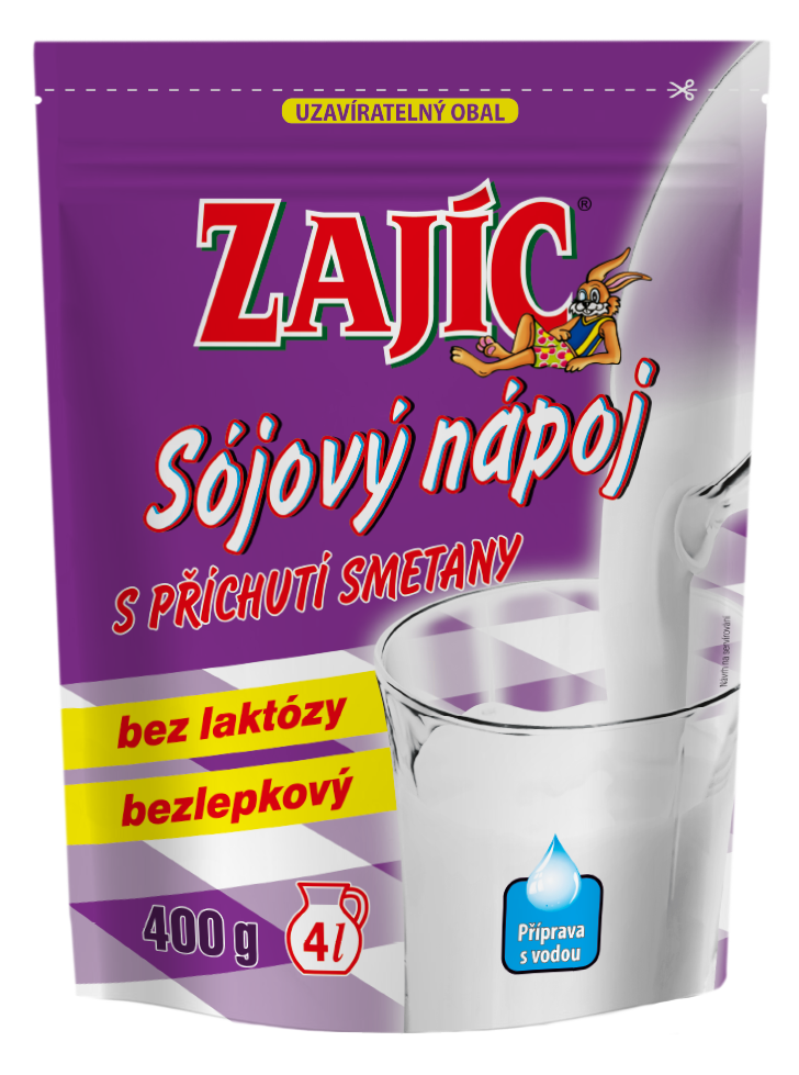 Sójový nápoj Zajíc s příchutí smetany 400g sáček