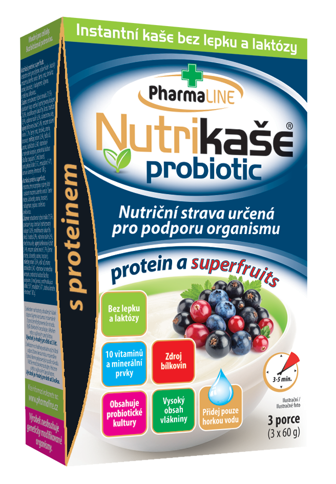 Nutrikaše probiotic protein a superfruits 3x60g