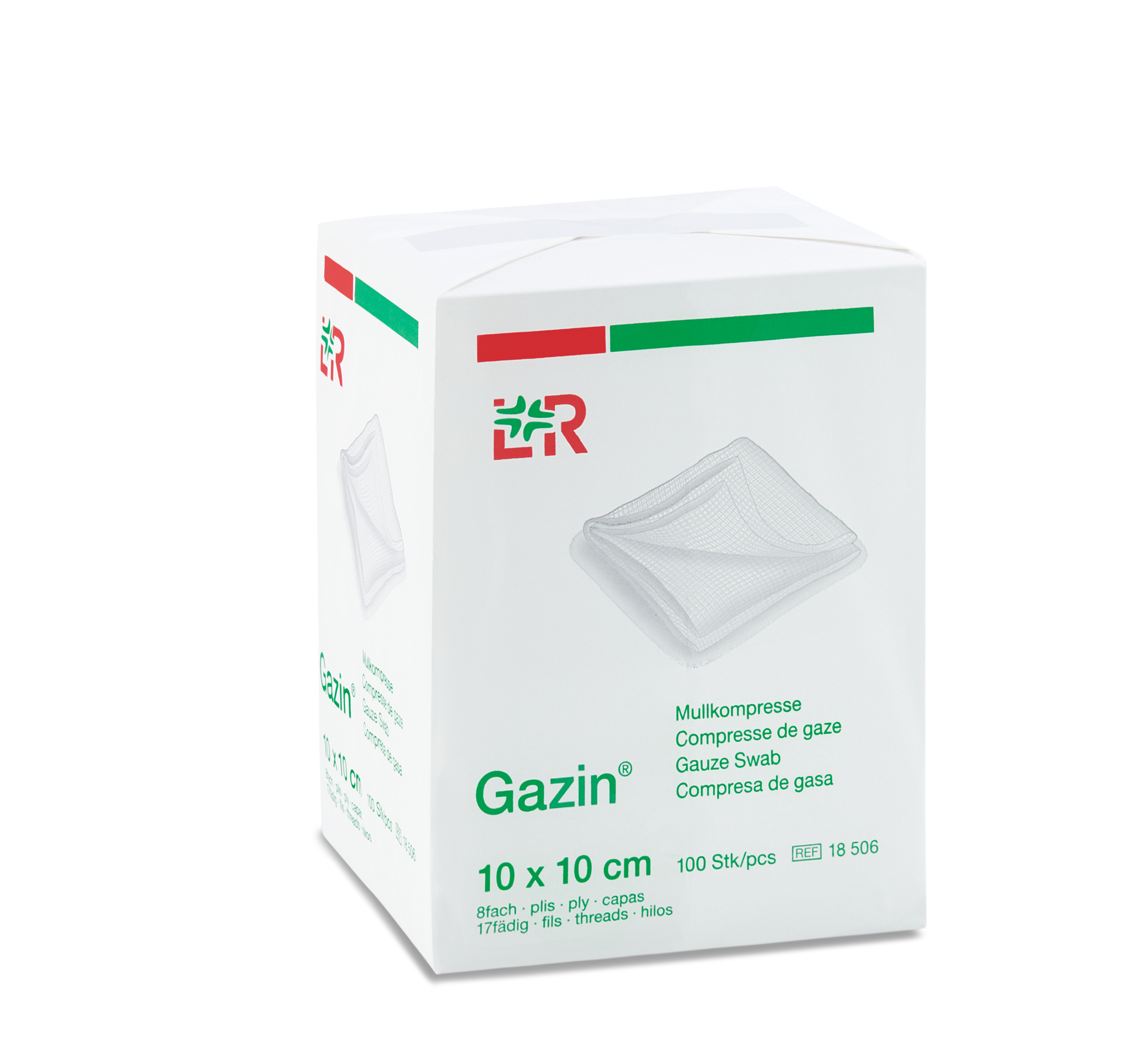 Gáza hydrofil.skl.kompr.Gazin 10x10cm/100ks 8vrst.