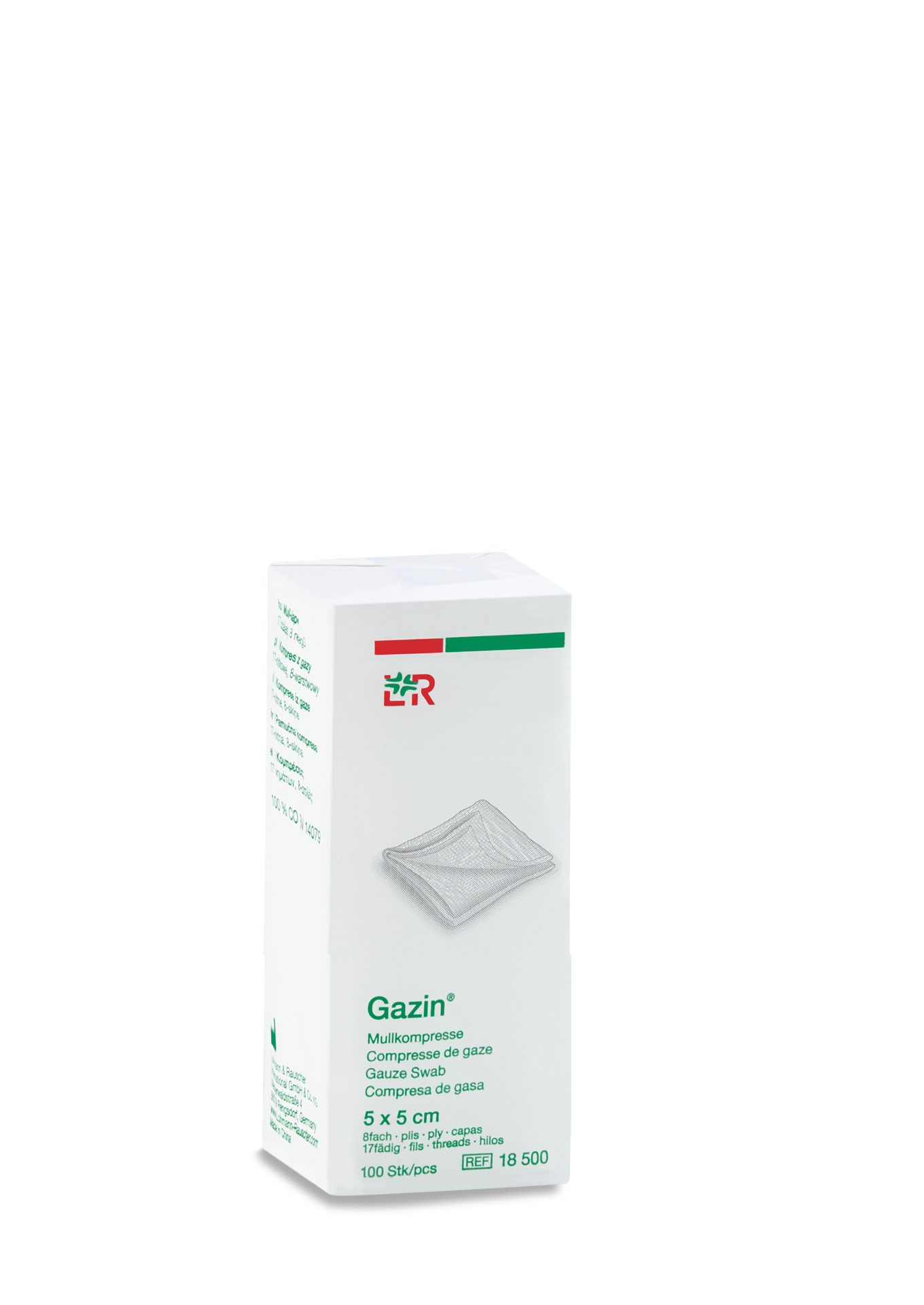 Gáza hydrofil.skl.kompr.Gazin 5x5cm/100ks 8vrstev