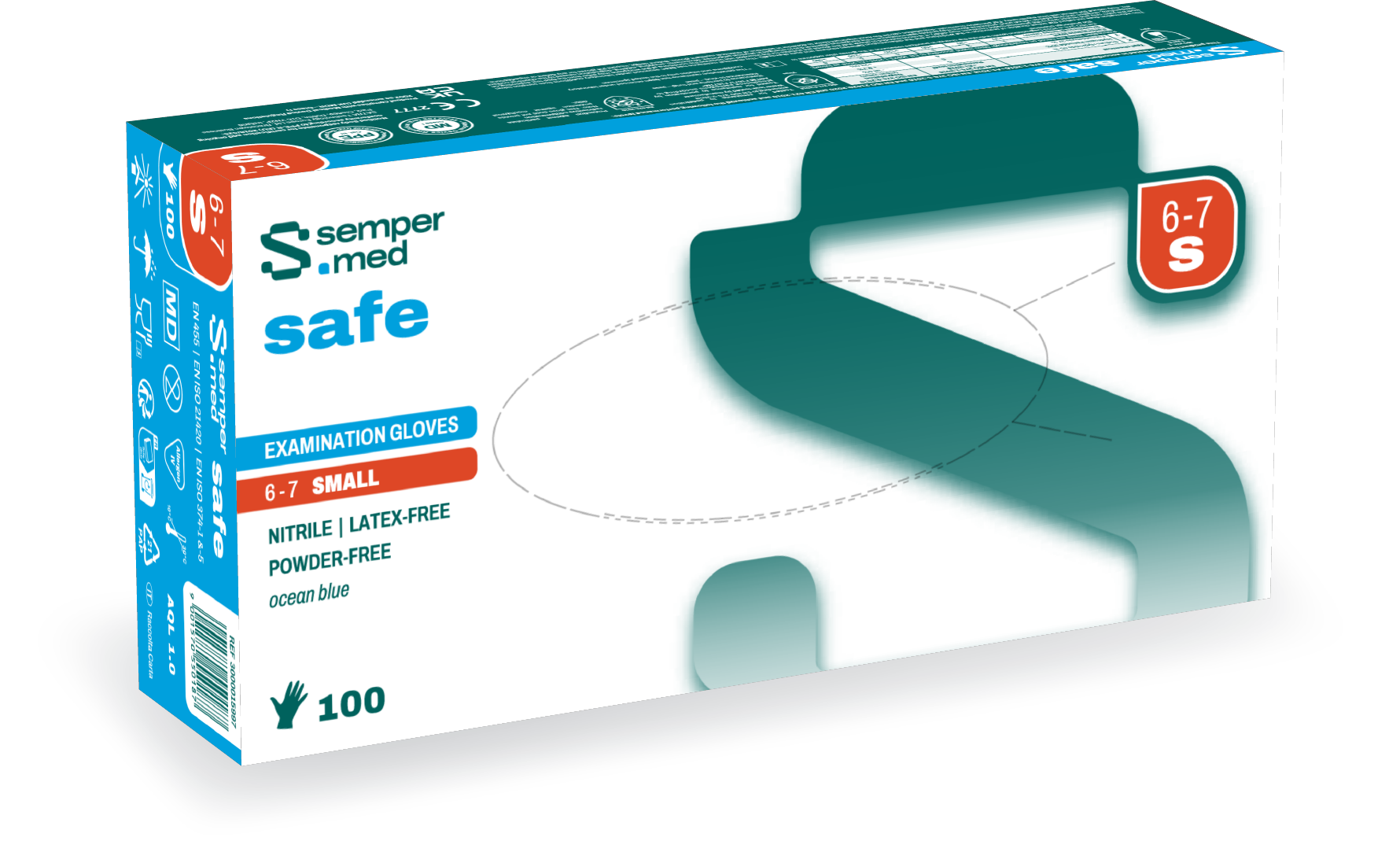 Rukavice vyš. Sempercare Nitril S 100ks b.p.