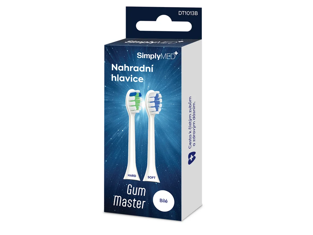 SimplyMed náhradní hlavice k sonickému kartáčku 2ks DT1013B-bilé