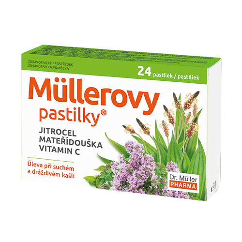 Müllerovy pastilky s jitrocelem a mateřídouškou 24ks ZP