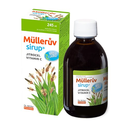 Müllerův sirup s jitrocelem bez cukru 245ml