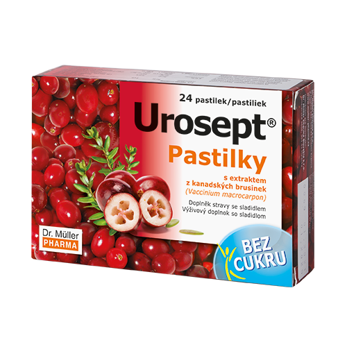 Urosept pastilky bez cukru 24ks Dr.Müller