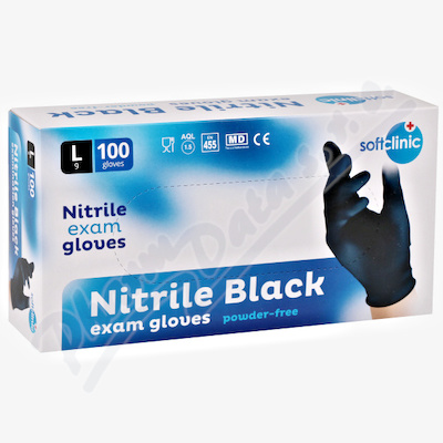 Levně SOFTCLINIC Nitril ruk.vyšetř.nepudr.černé L 100ks