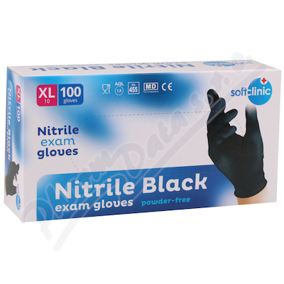 Levně SOFTCLINIC Nitril ruk.vyšetř.nepudr.černé XL 100ks