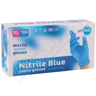Levně SOFTCLINIC Nitril ruk.vyšetř.nepudr.modré XL 100ks