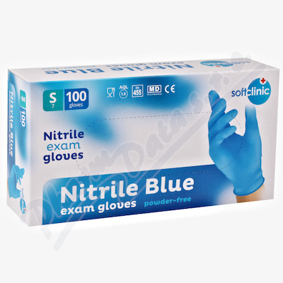 Levně SOFTCLINIC Nitril ruk.vyšetř.nepudr.modré S 100ks
