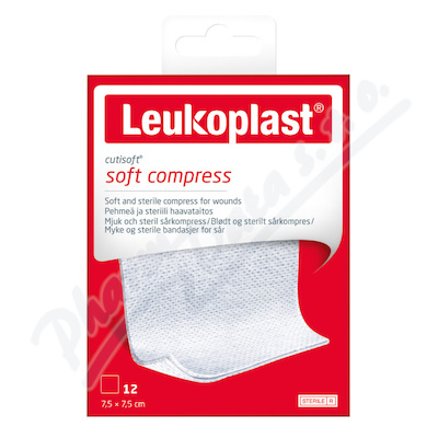 Levně Leukoplast Cutisoft Soft Compress S 7.5x7.5cm 12ks