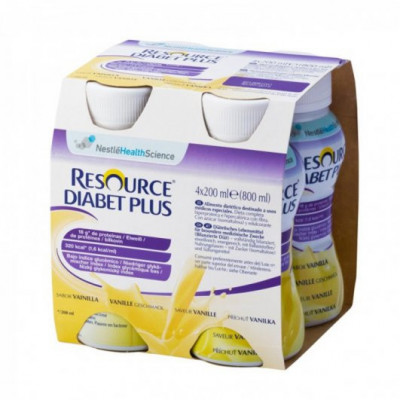 Levně Resource Diabet Plus přích.Vanilka por.sol.4x200ml
