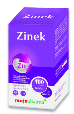 Levně Zinek 25mg tbl.100+20 Zdarma Moje lékárna