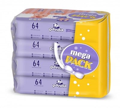 Levně Panda vlhčené ubrousky 4x64ks