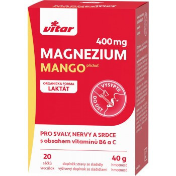 Levně Vitar Magnezium 400mg+vit.B6+vit.C 20 sáčků