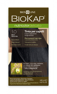 Levně BIOKAP Barva na vlasy 1.0 Černá přírodní 140ml