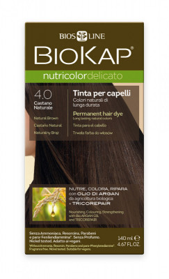 Levně BIOKAP Barva na vlasy 4.0 Hnědá přirozená 140ml