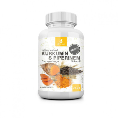 Levně Allnature Kurkumin s piperin.bylin.extrakt cps.60