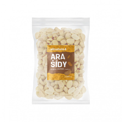 Levně Allnature Arašídy pražené loupané nesolené 1000g