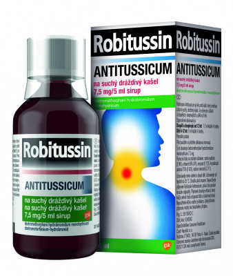 Levně Robitussin Antitussicum 7,5mg/5ml, sirup na suchý kašel 100 ml