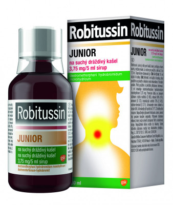 Levně Robitussin Junior 3,75mg/5ml, sirup pro děti na suchý kašel 100 ml
