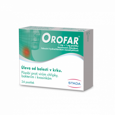 Levně Orofar 1mg/1mg 24 pastilek