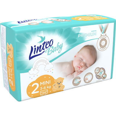 Levně Dětské plenky LINTEO BABY PREMIUM MINI 3-6kg 34ks