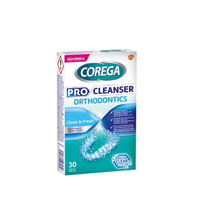 Levně Corega Pro Cleanser Orthodontics čístící tablety na rovnátka a chrániče, 30ks