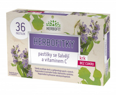 Levně Herbofitky se šalvějí a vit.C bez cukru 36ks