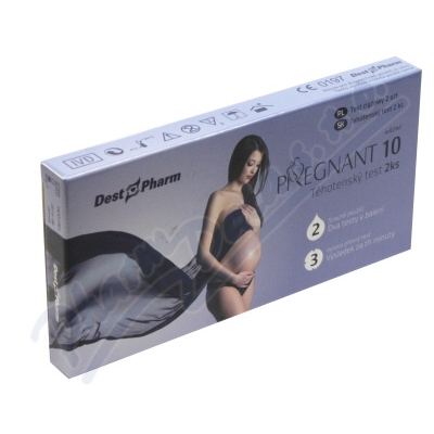 Levně PREGNANT 10 těhotenský test 2ks