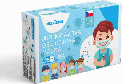 Levně Rouška 3-vrstvá s gumič.bal.25ks děts.kluk Mesav.