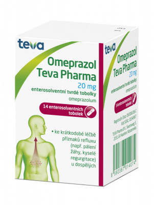 Levně Omeprazol Teva Pharma, 20mg, 14 enterosolventních tvrdých tobolek