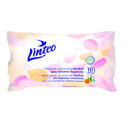 Levně Vlhčené ubrousky LINTEO intimní herbal 10ks