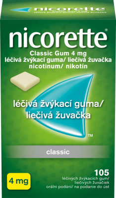 Nicorette Classic Gum 4mg léčivá žvýkací guma 105