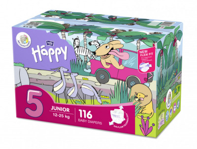 Levně Happy Junior dětské pleny 12-25kg box 2x58ks