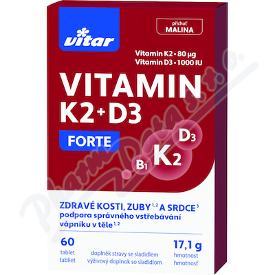 Levně Vitar Vitamin K2+D3 Forte tbl.60
