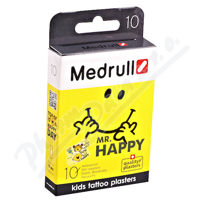 Levně Medrull náplast dětská KIDS tetovací Mr.Happy 10ks